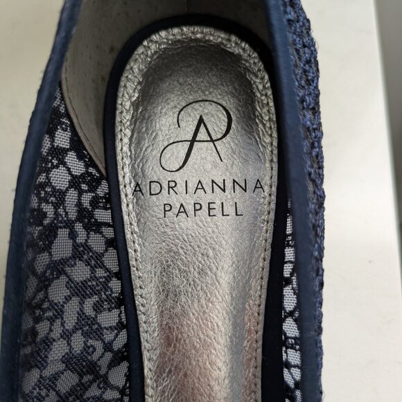 Adrianna Papell Navy Blue Dress Shoes, Kitten Heel - Picture 2 of 4